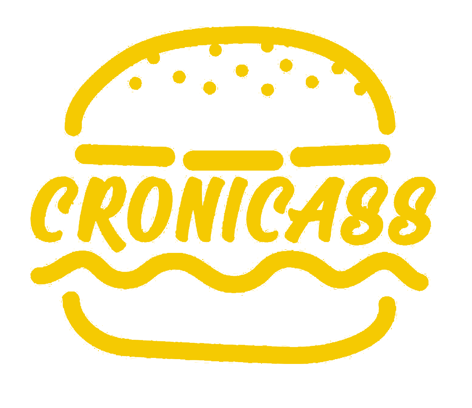 Hamburguesería Crónicass logo trans amarillo